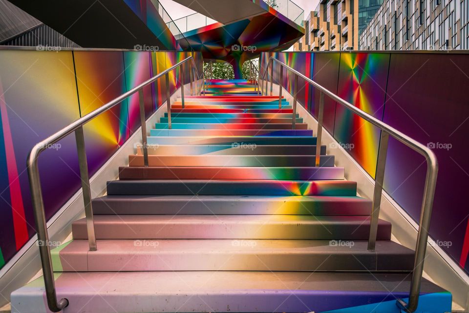 Colorful stairs in London