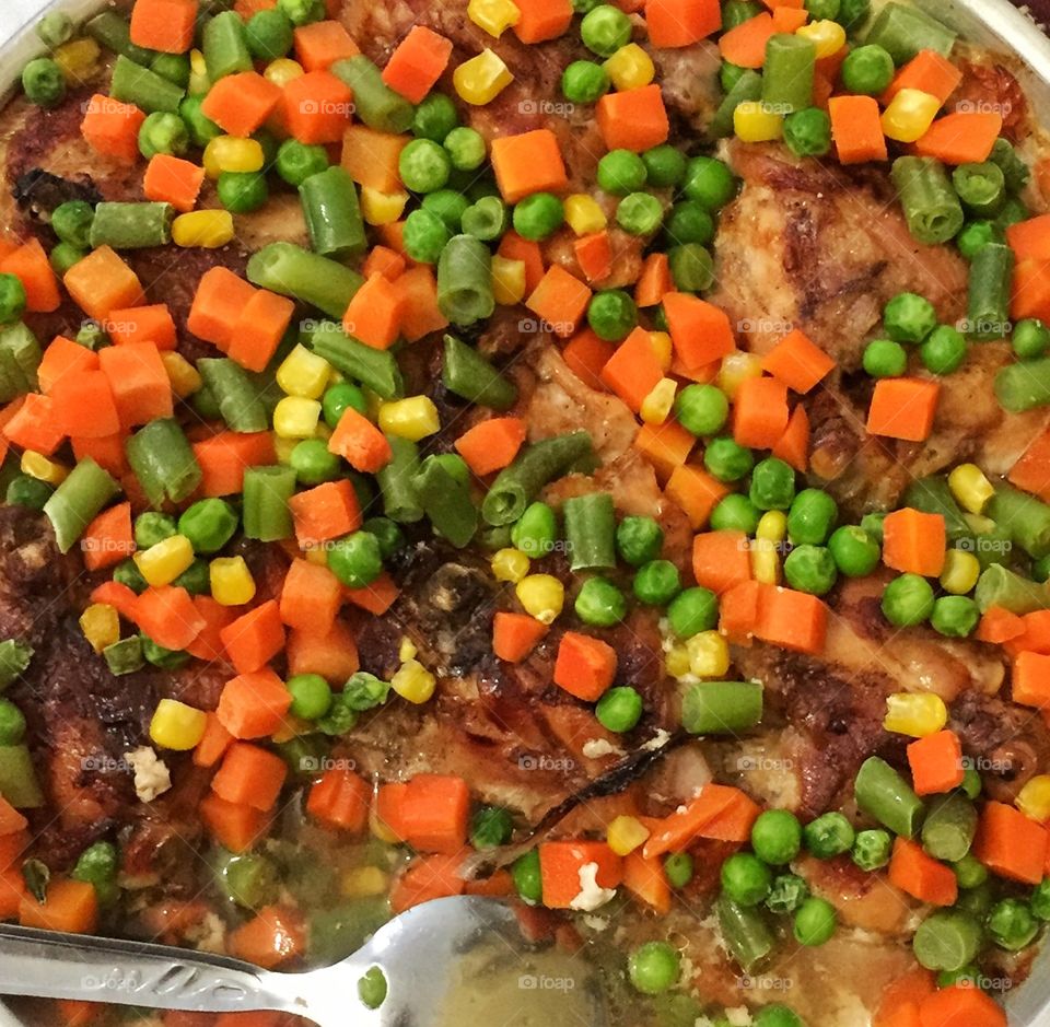 Vegetables in different colors