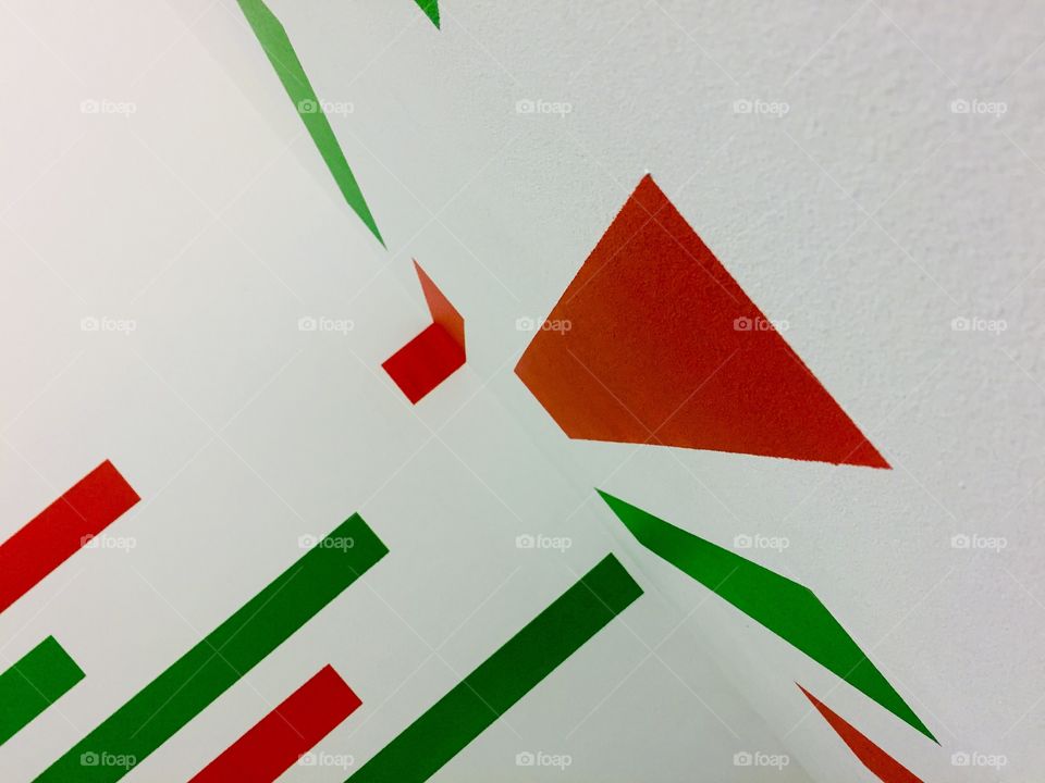 abstract white background with green and red lines