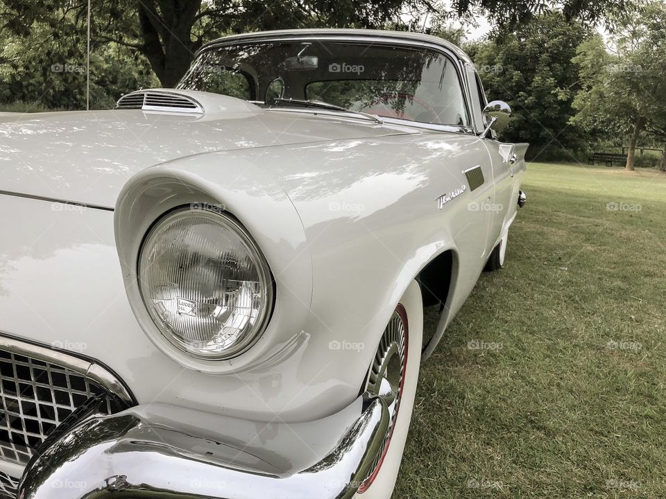 1957 White Ford Thunderbird