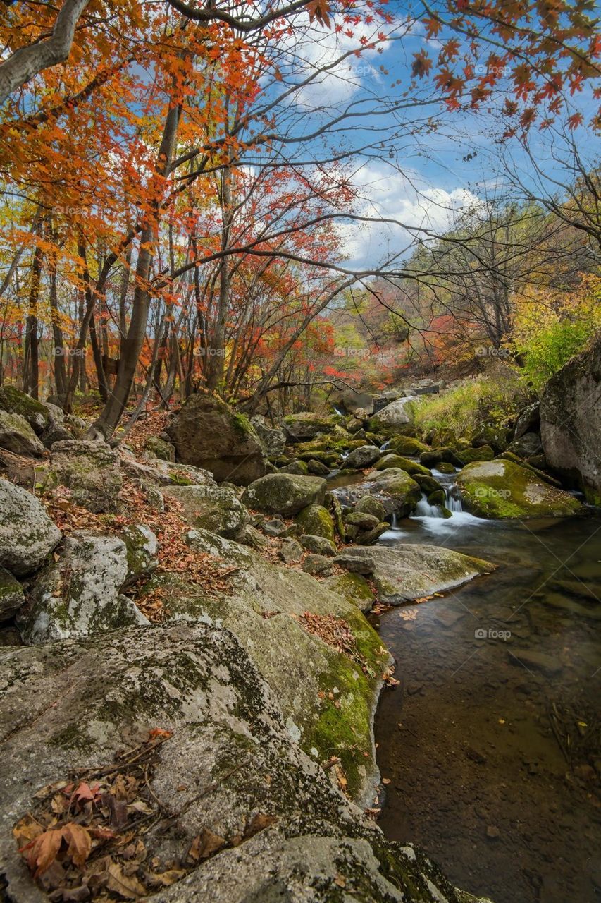 Beautiful mountain and river natural landscape