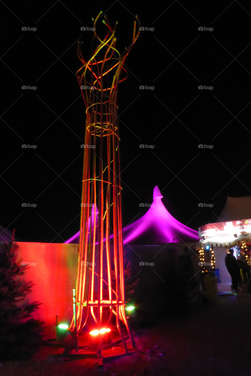 Light Installation and tent at Tollwood winterfestival munich