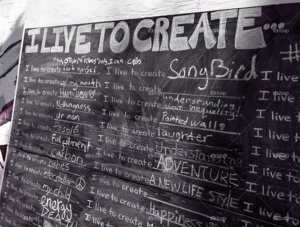 I Live To Create Chalkboard
