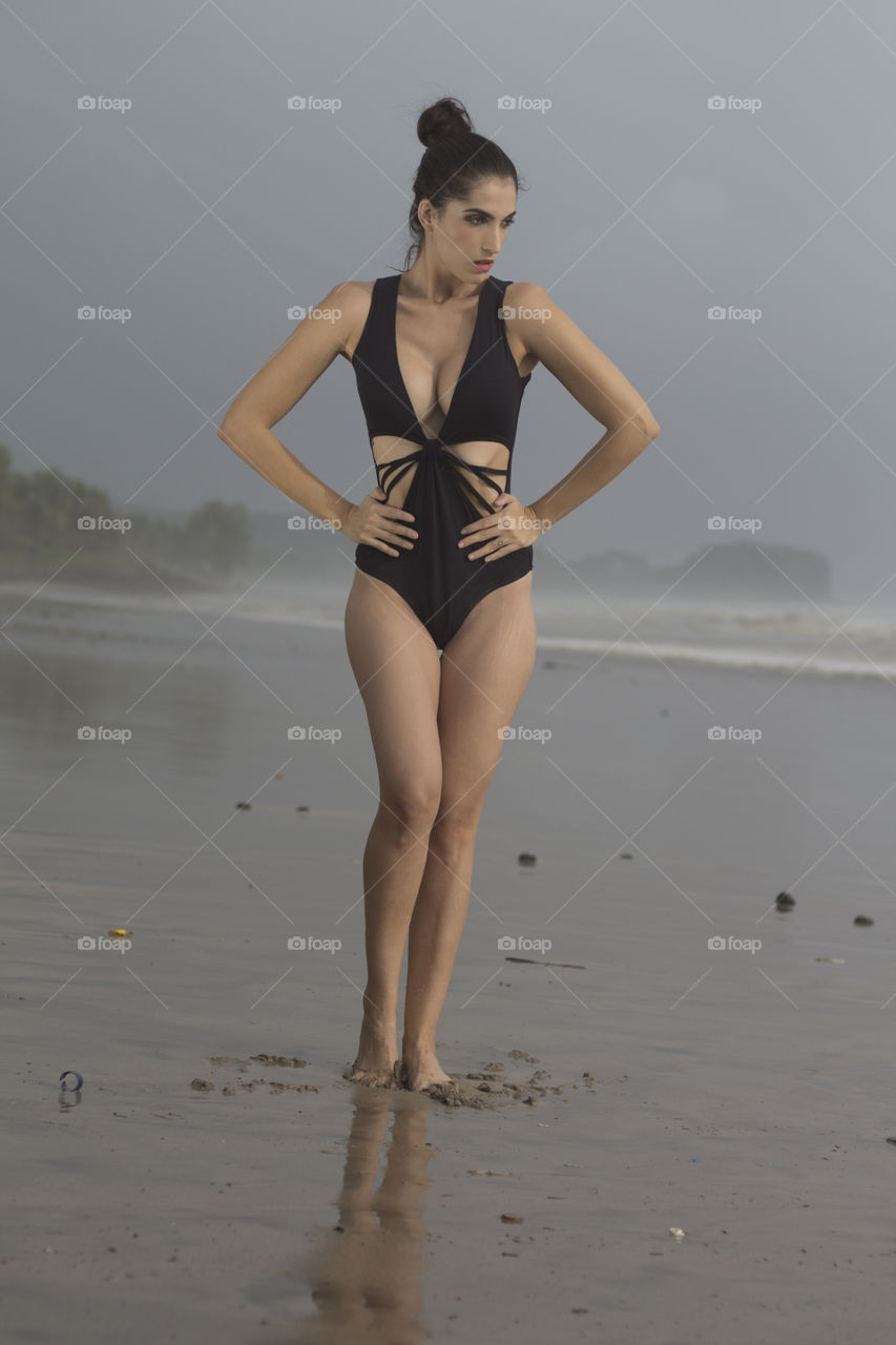 swim suit fashion shoot on beach