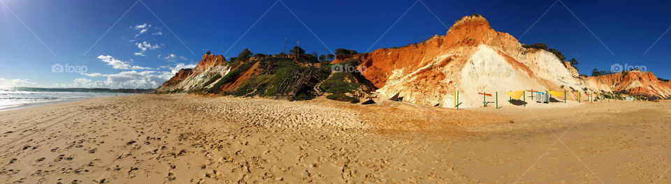 White sandy beach in the Algarve