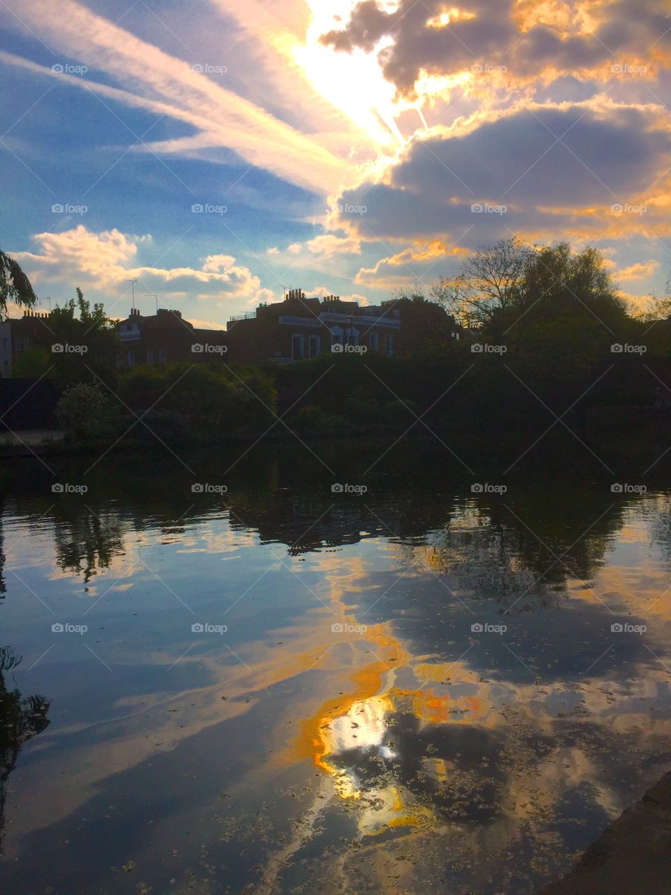 Reflection, Water, Sunset, No Person, Landscape