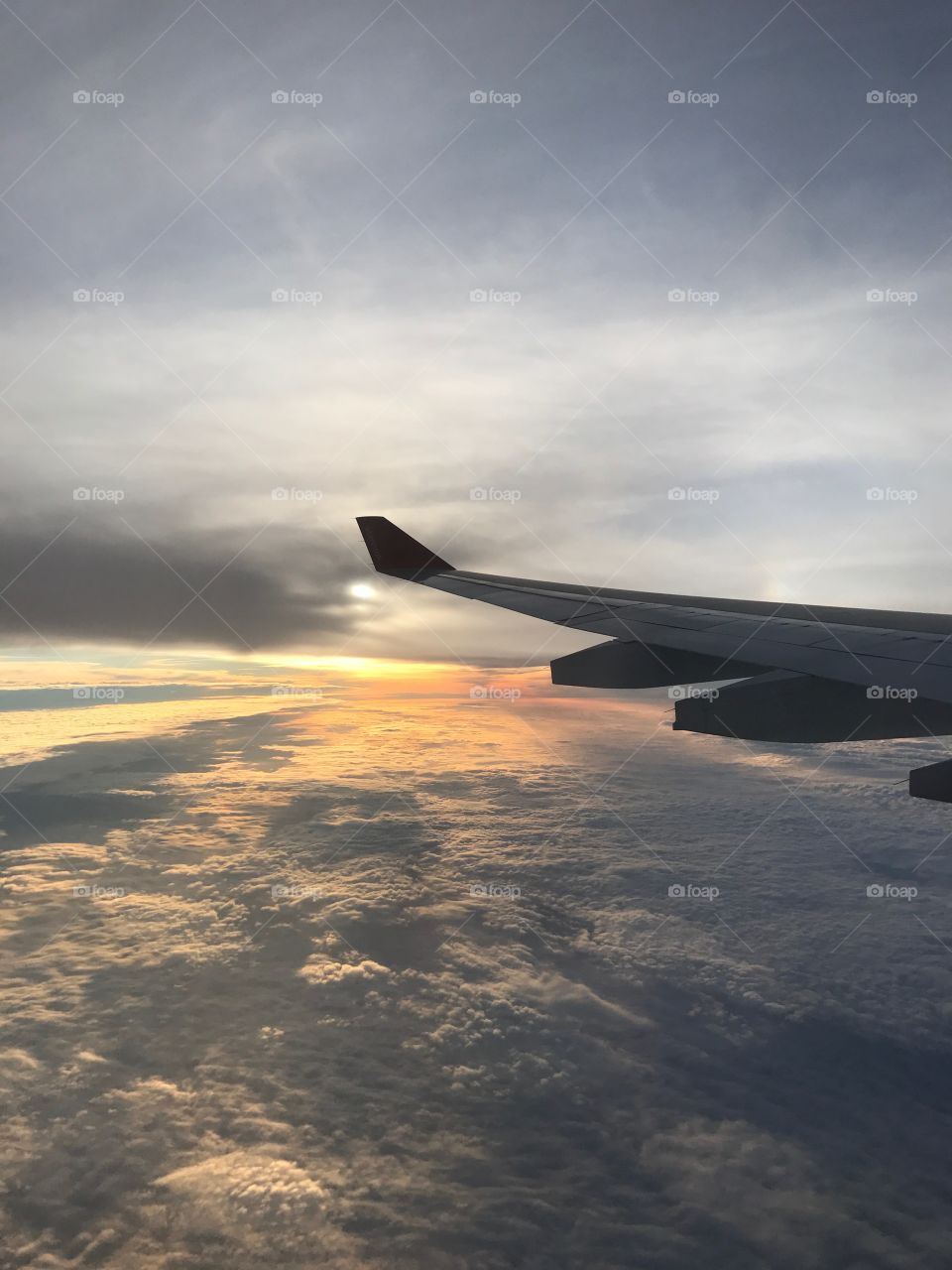 Sunrise during flight