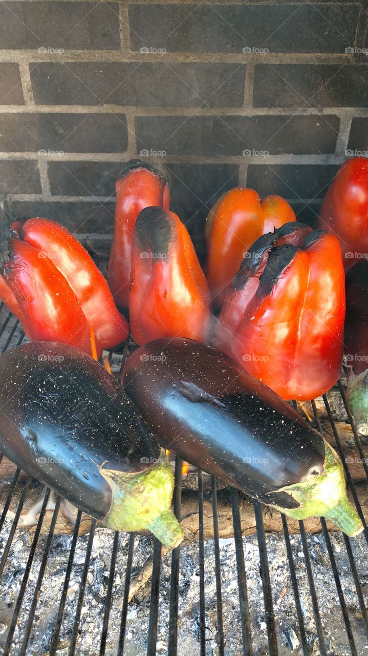 pimientos y berenjenas