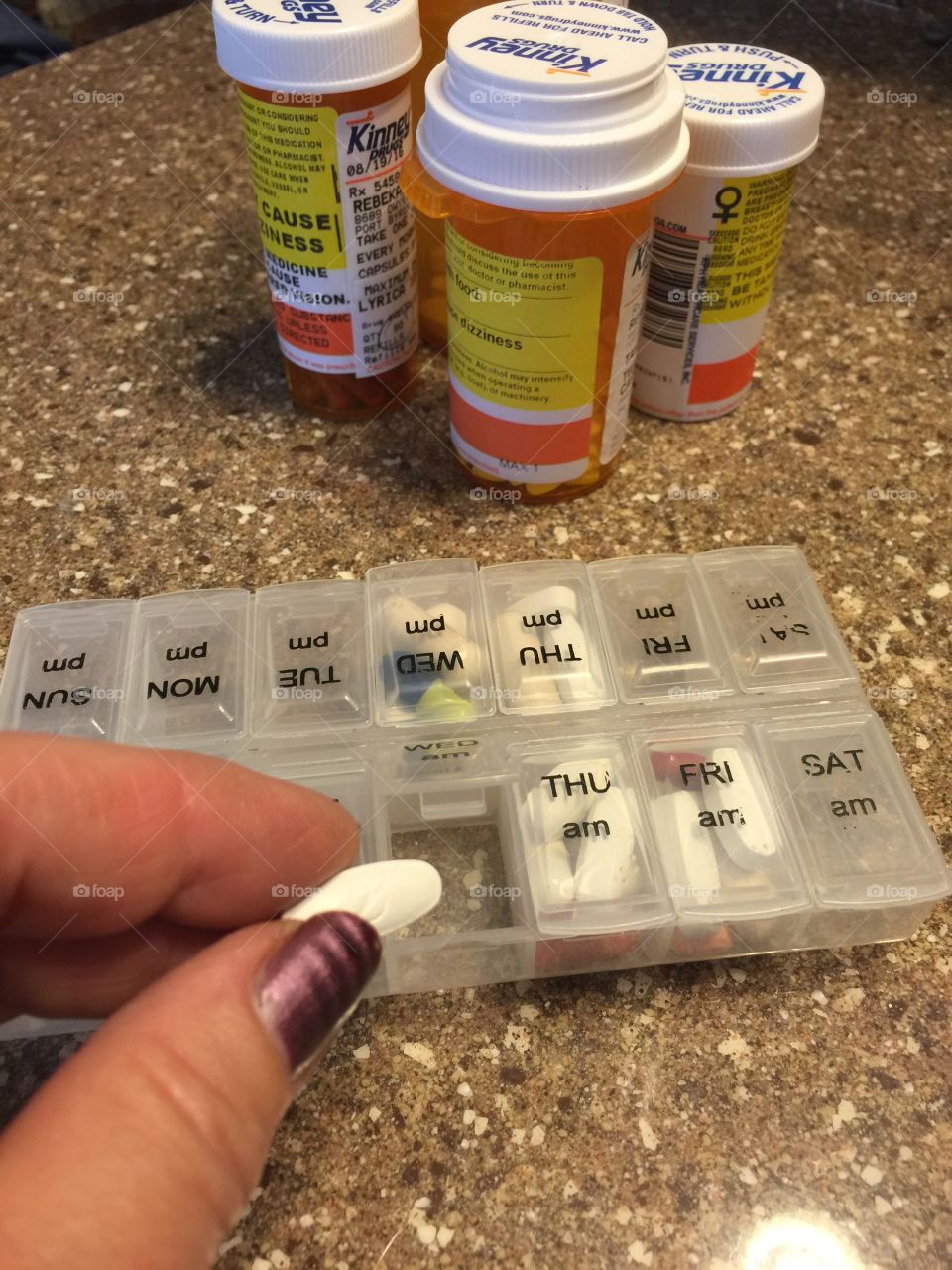Preparing my husband's medicine for the week
