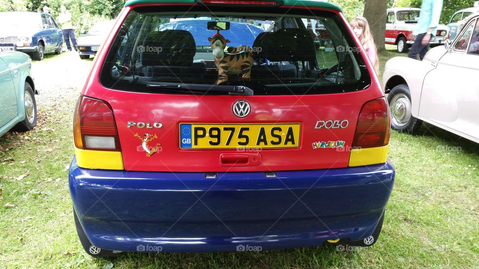 funny multicoloured Volkswagen Polo
