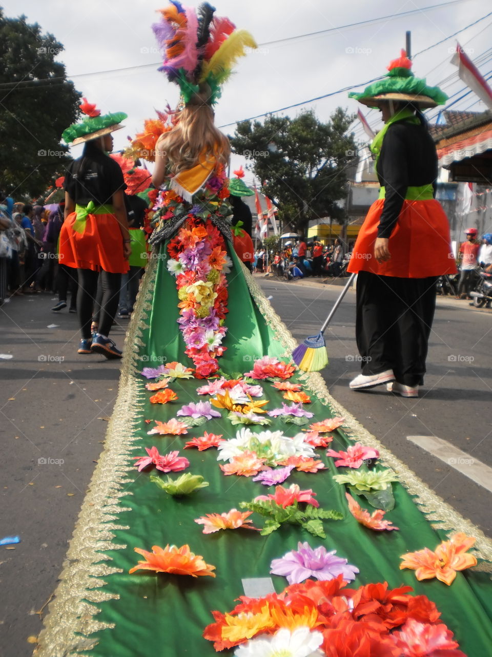 Flower Custome Parade Remember Historical & Independence Day Indonesia ( Agustusan )