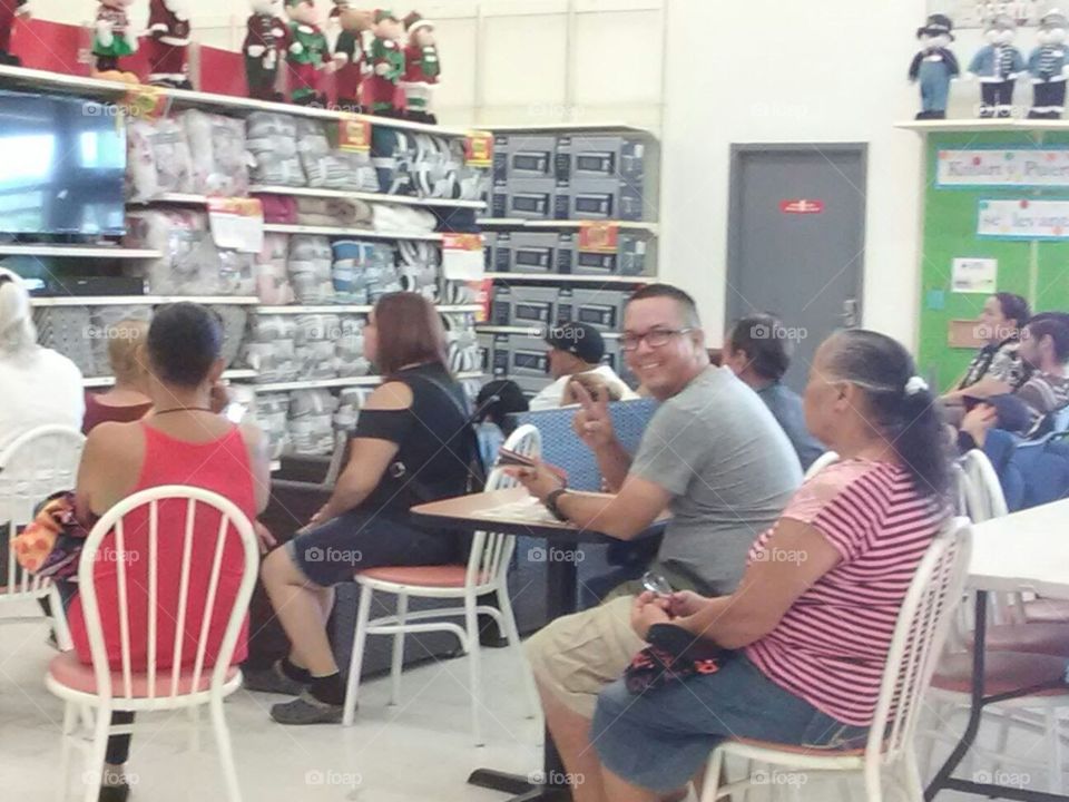 After hurricane Maria 2017 Walmart watching tv to get updates San Lorenzo Puerto Rico 