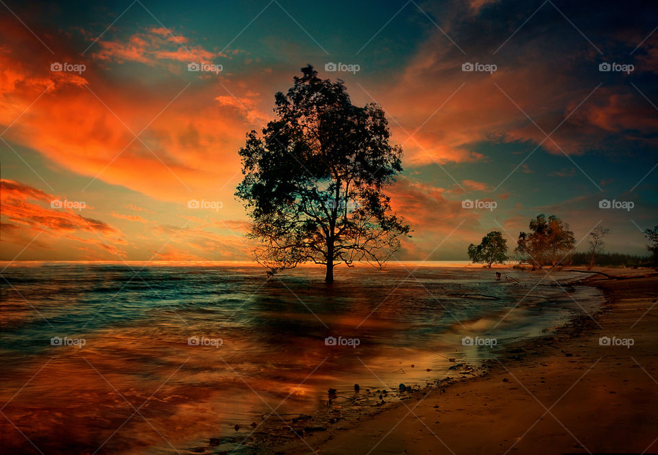 sunset at tanjung beach