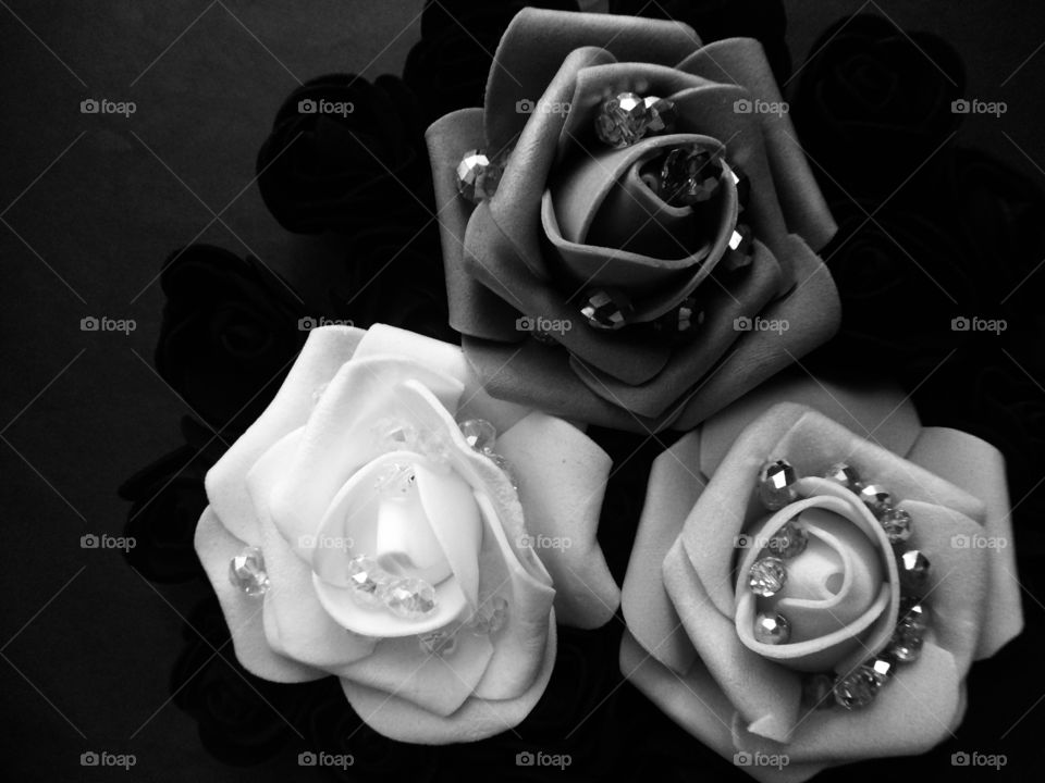 three black artificial rose 