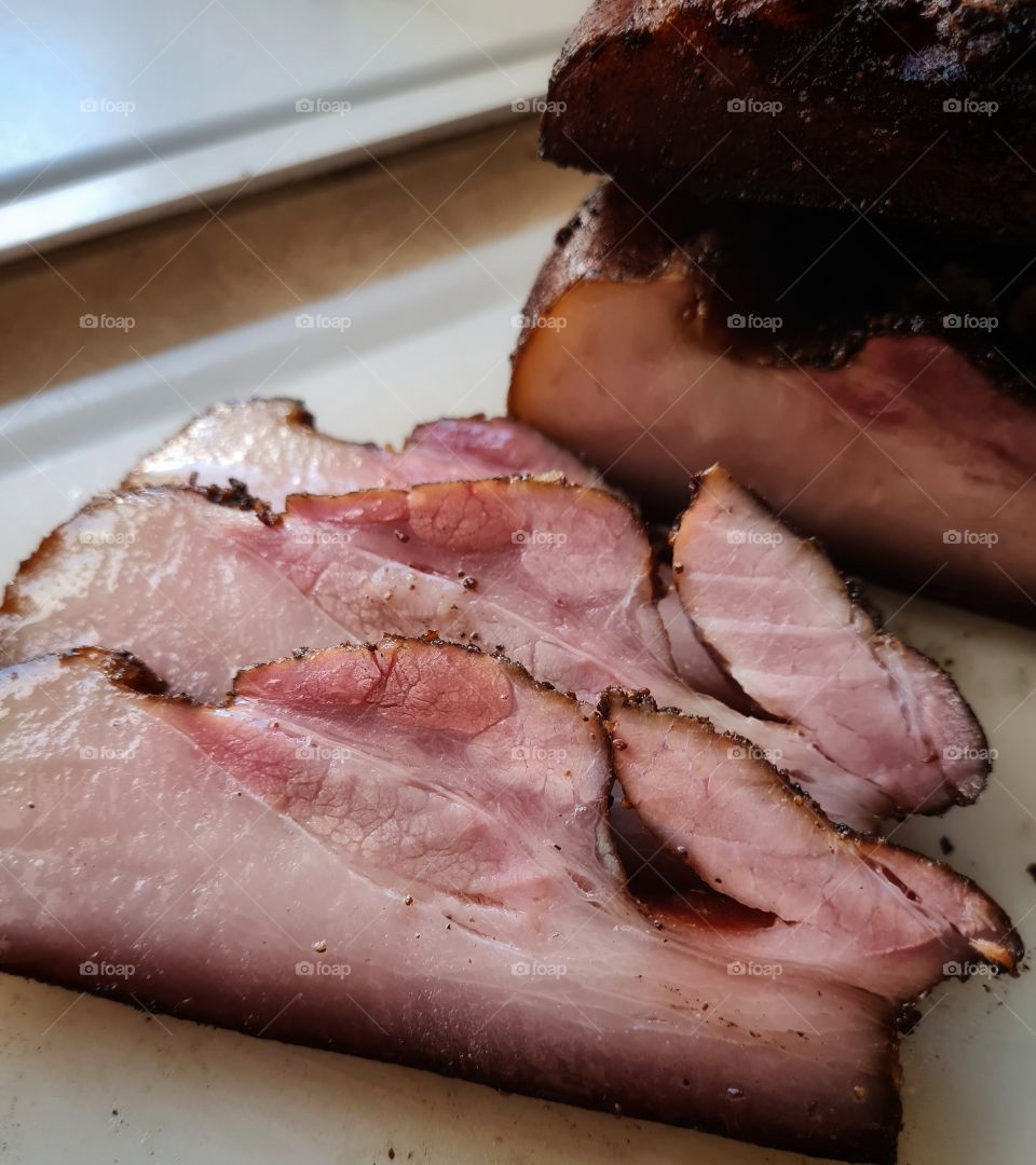 home made tasty smoked bacon
