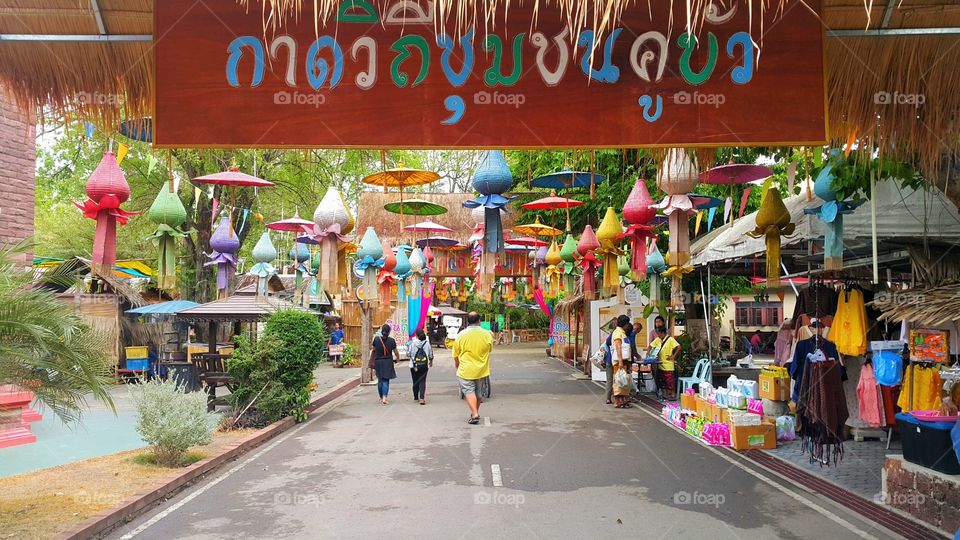 RATCHABURI , THAILAND -MAY 4, 2019:  view of Khu Bua Market ,Thailand
