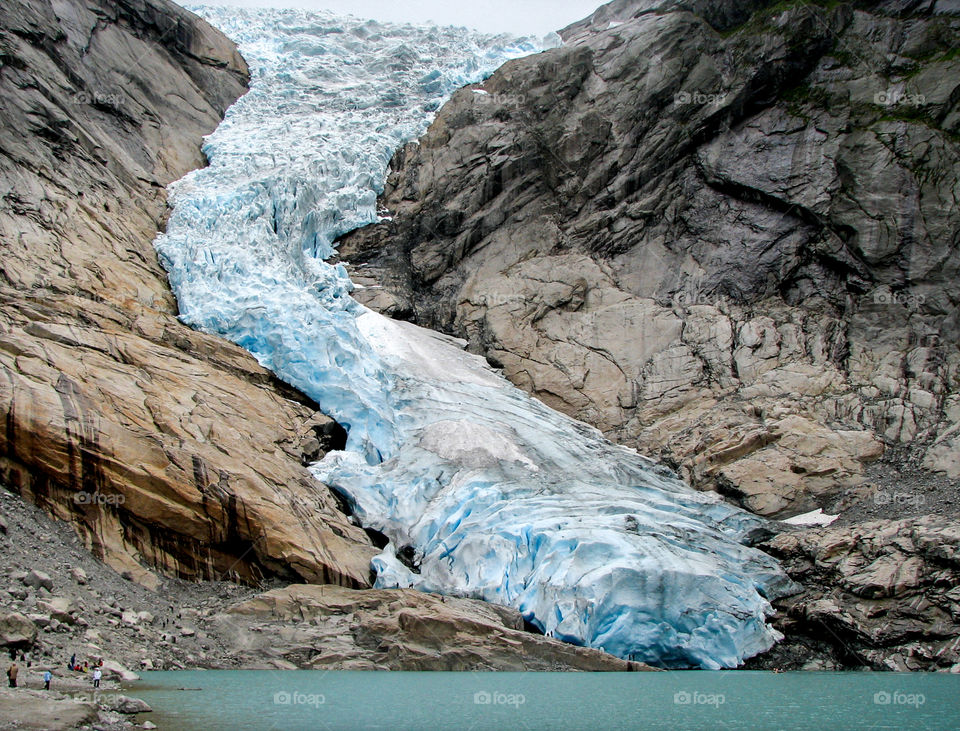 The Briksdal glacier (Briksdalsbreen), the best known arms of the Jostedalsbreen glacier