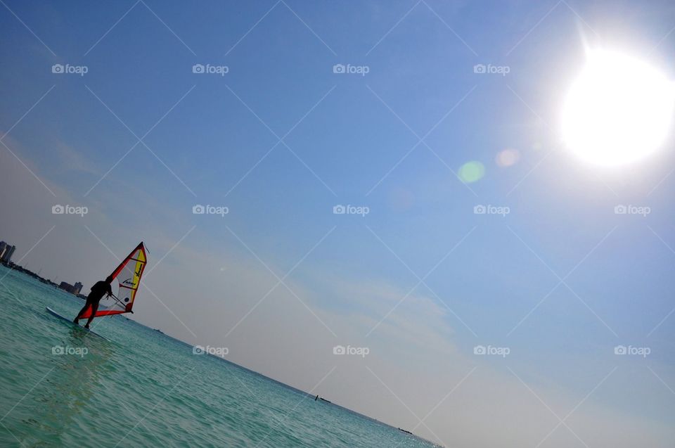 Windsurf at caribbean waters