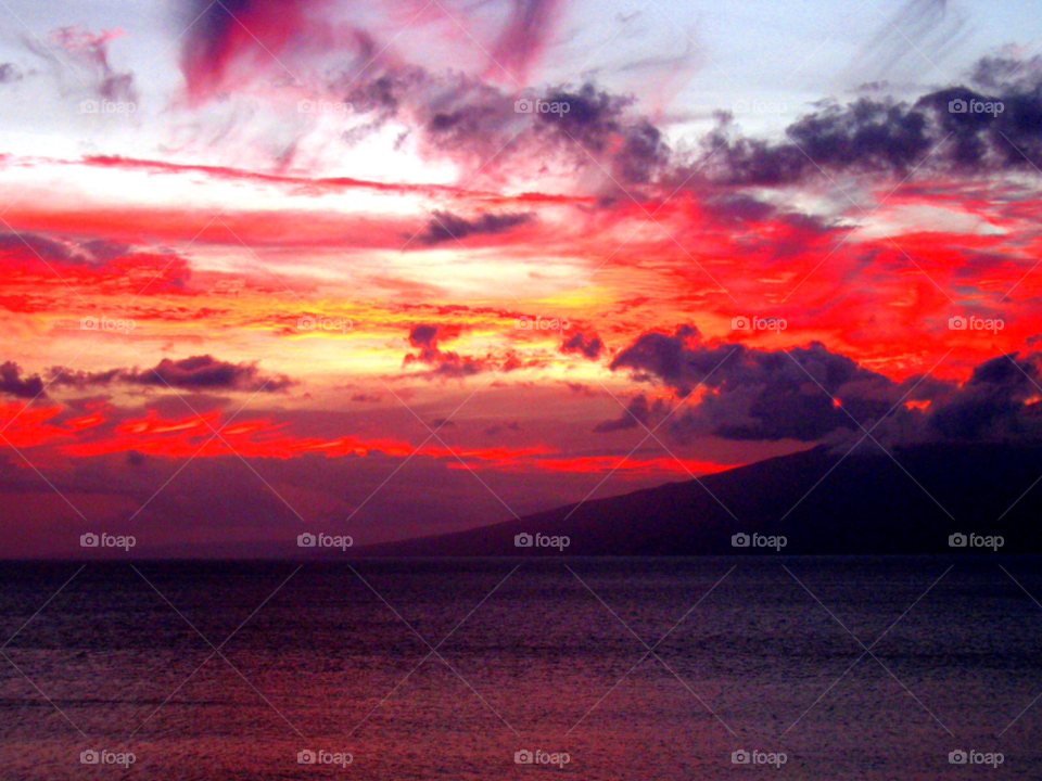 ocean red sunset orange by stevehardley7