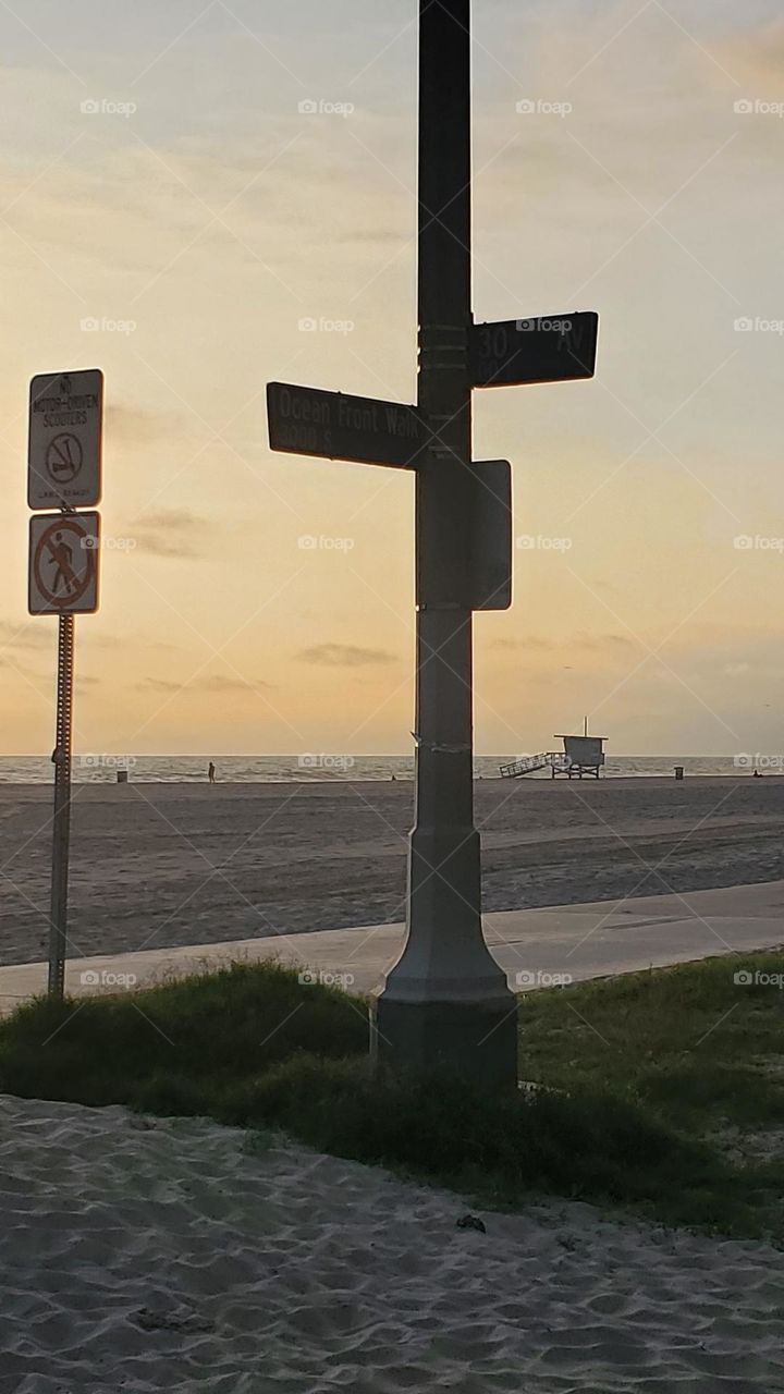 Intersection at Sunset