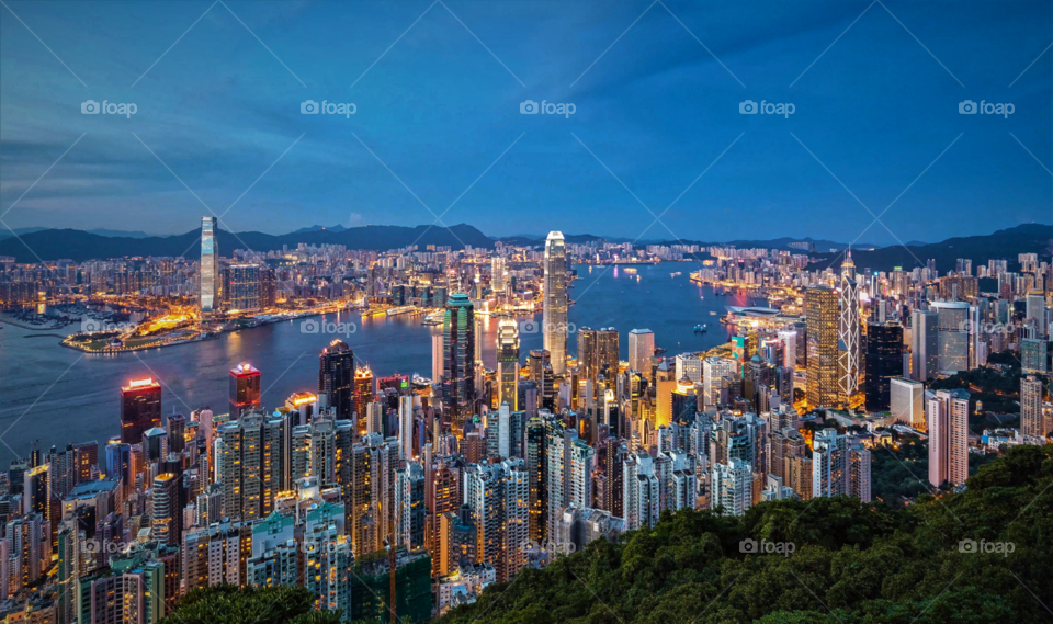 Hongkong cityscape at night 