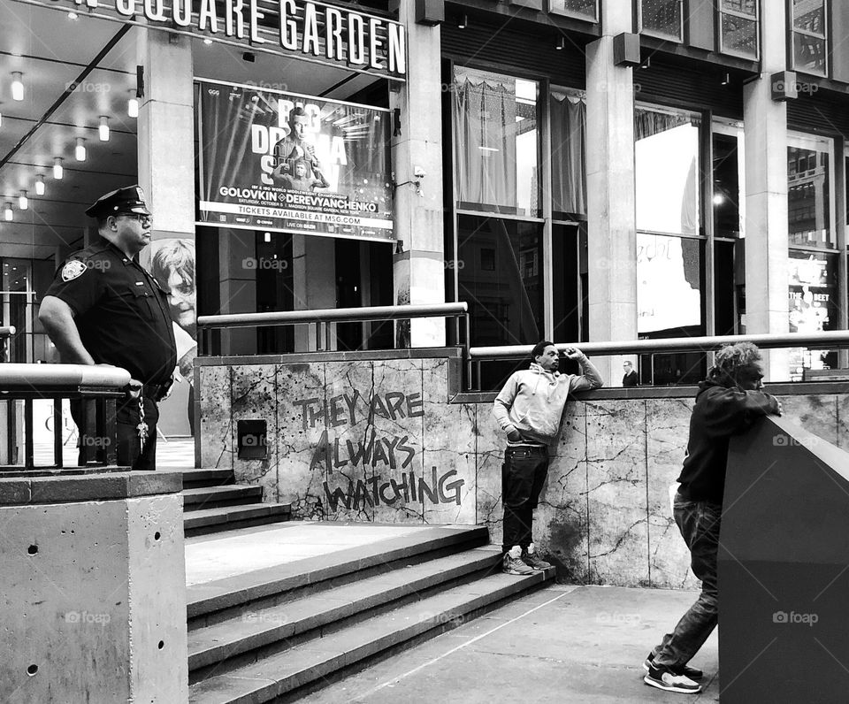 Police officer watching 