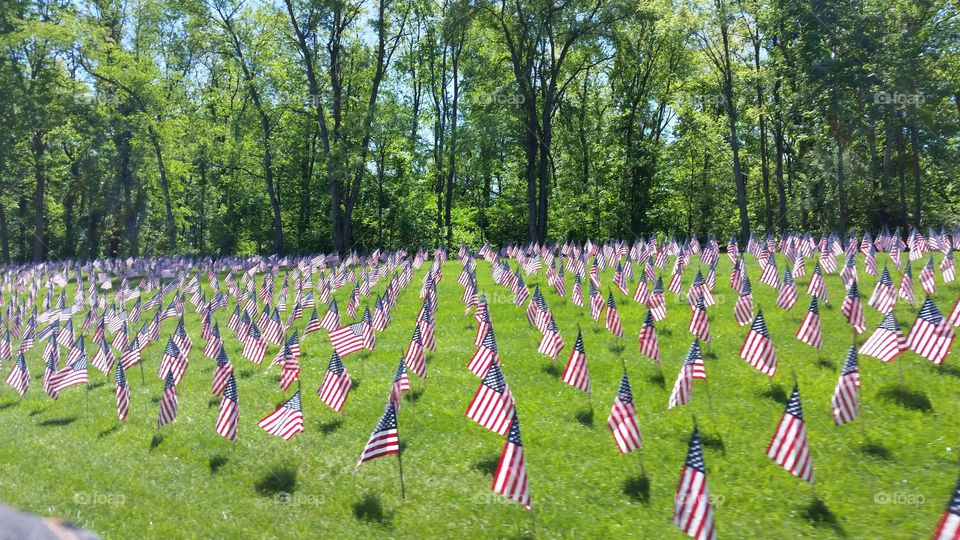 Flags at Fort Indiantown Gap . memorial day weekend, memorial ride