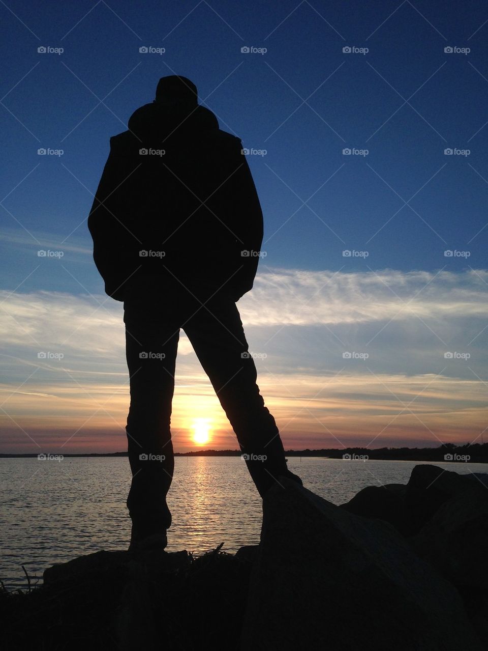 Man in sunset