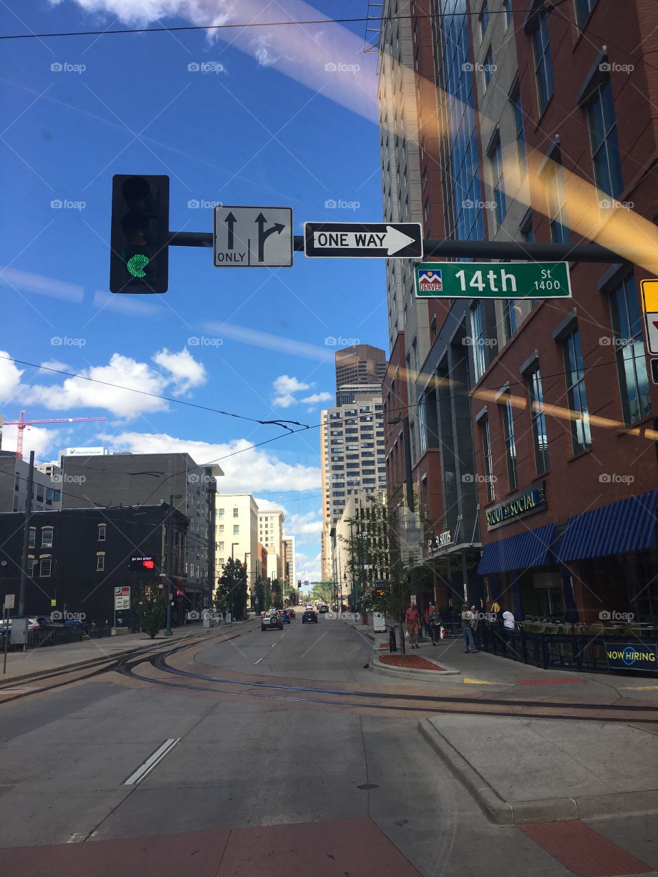 View of Denver Street From a Light Rail Train