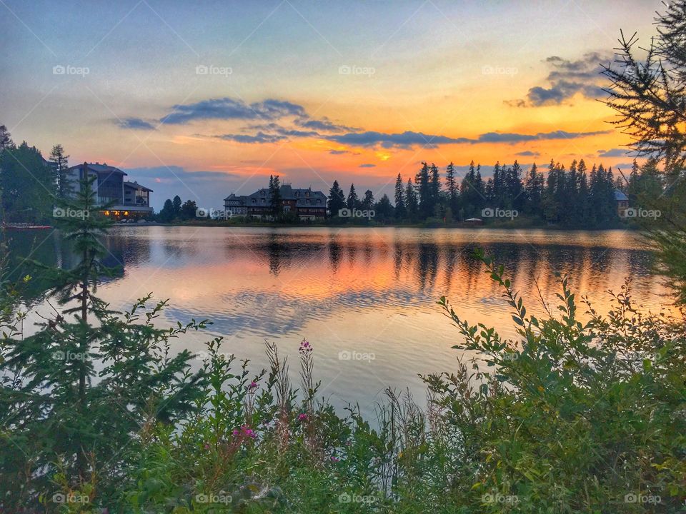 Lake at sunset 