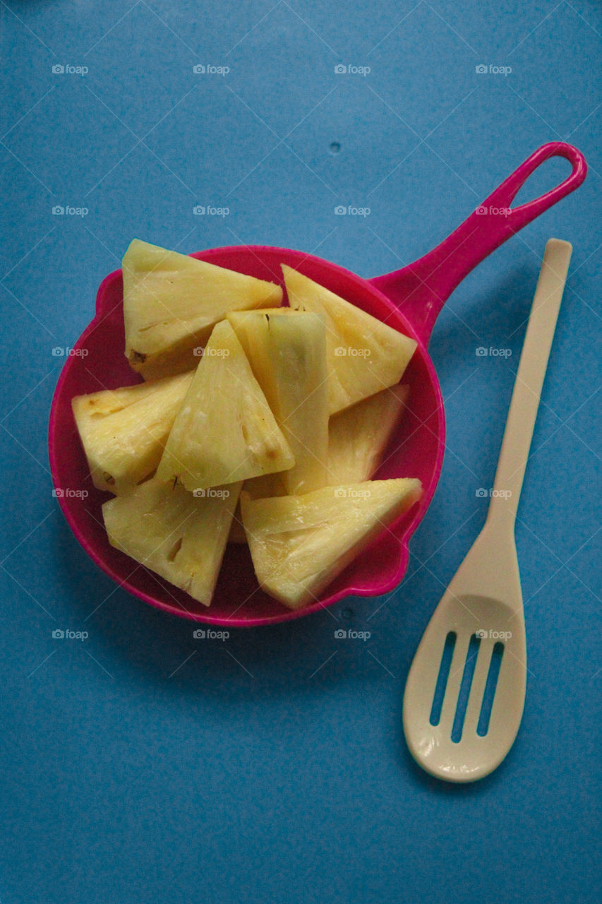 Summer special photography. Pineapple is another fruit that is very appealing in the Summer season. It's a low-calorie fruit that is rich in fibre.images of pineapple.