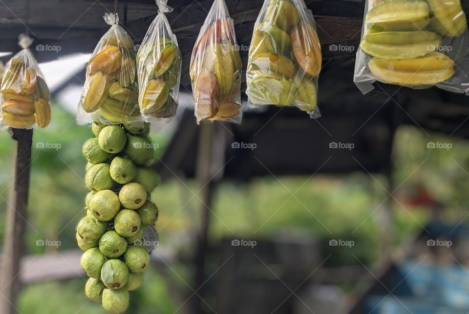 Fruit display on the side of jalan lintas perawang