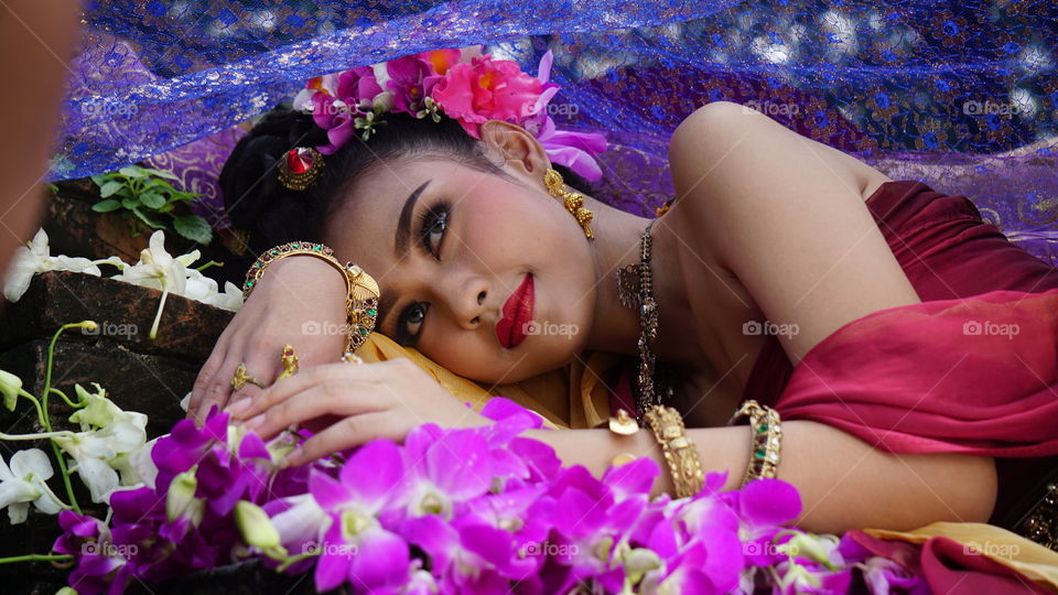 asian women Thai tradition dress