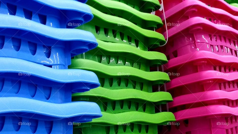 Colorful stacked basins