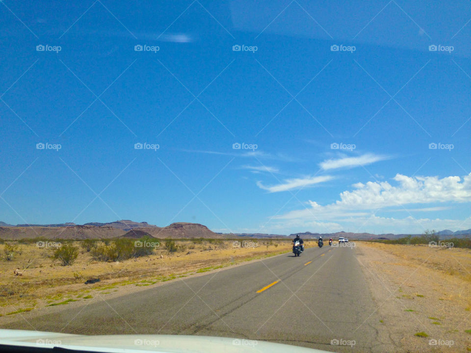 Motorcycle ride on the american road 