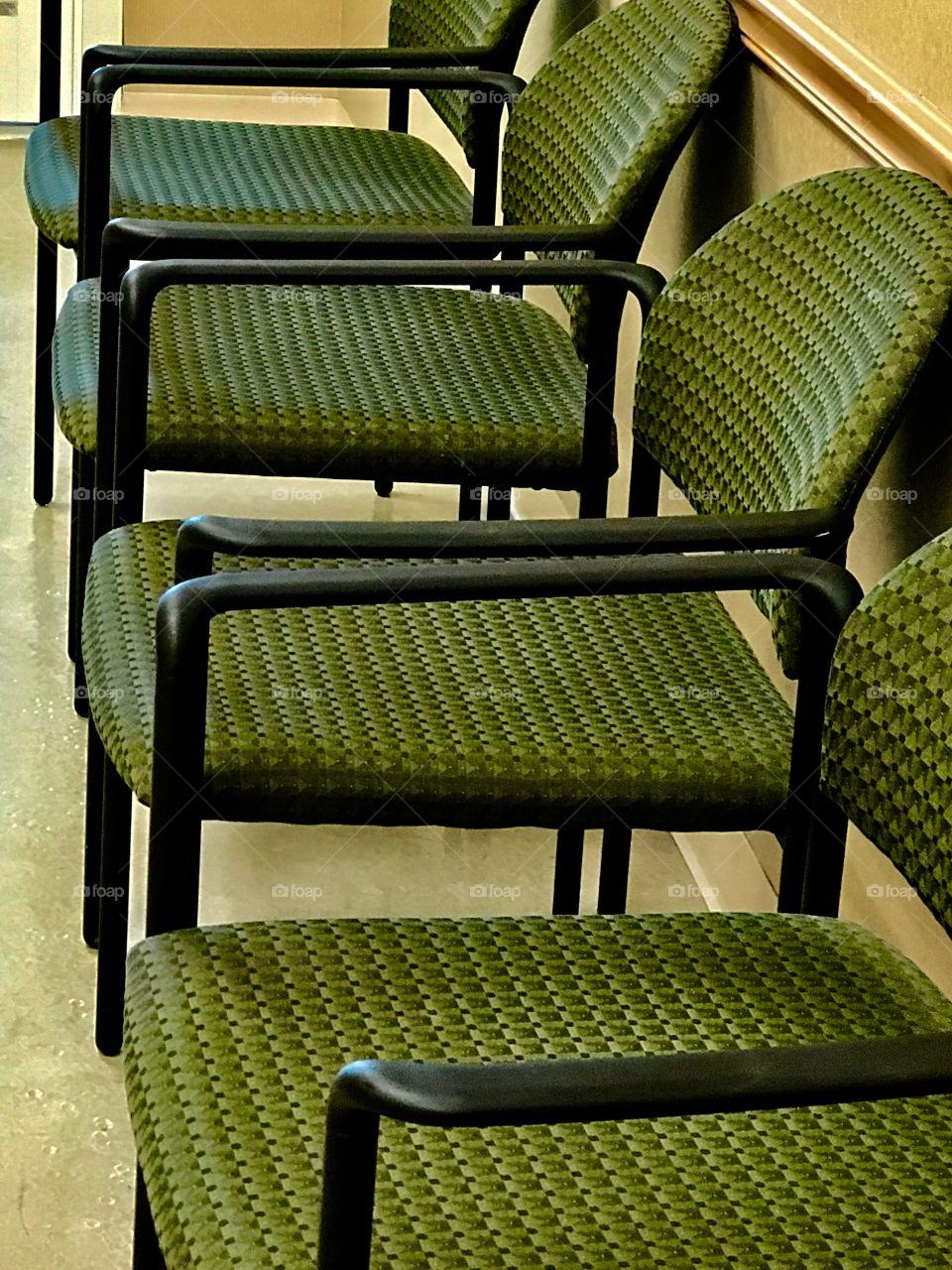 Green waiting room chairs