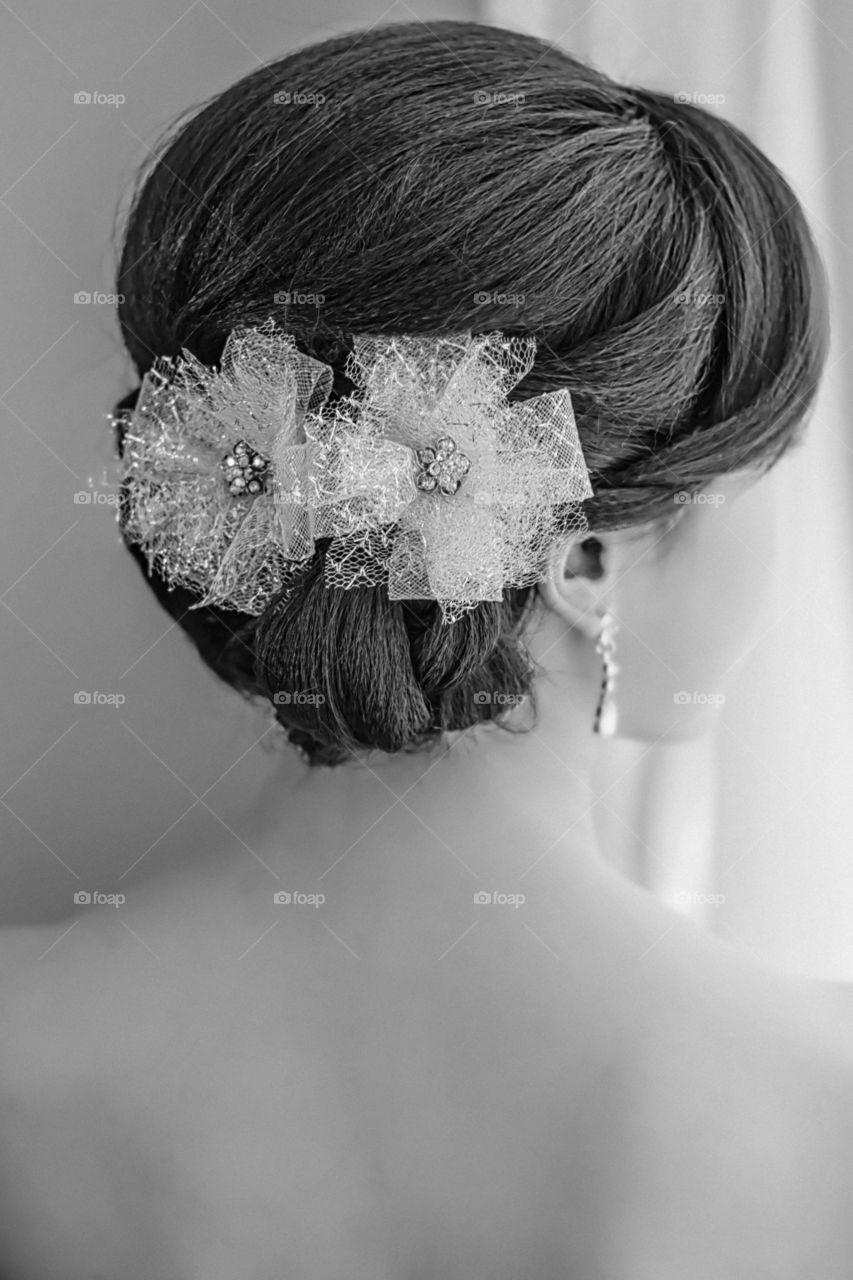 hairdo of bride