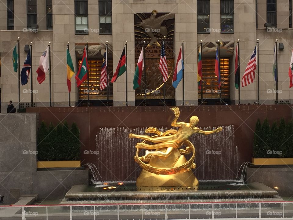 Rockefeller Plaza in the beautiful New York City.