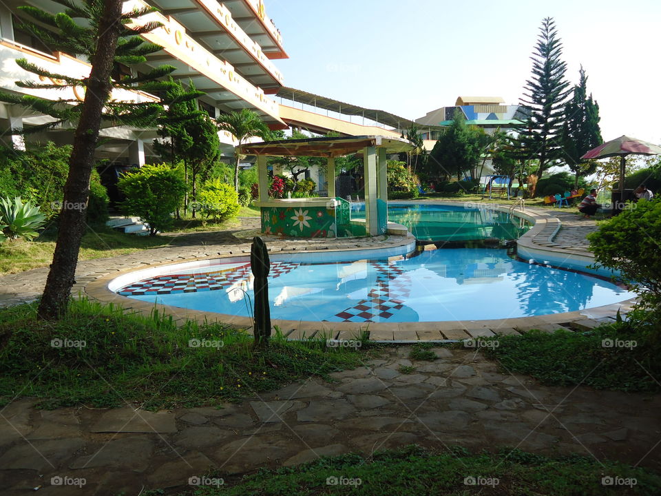 Lanscape on the Surya Hotel Batu Malang Probolinggo East Java Swiming Pool