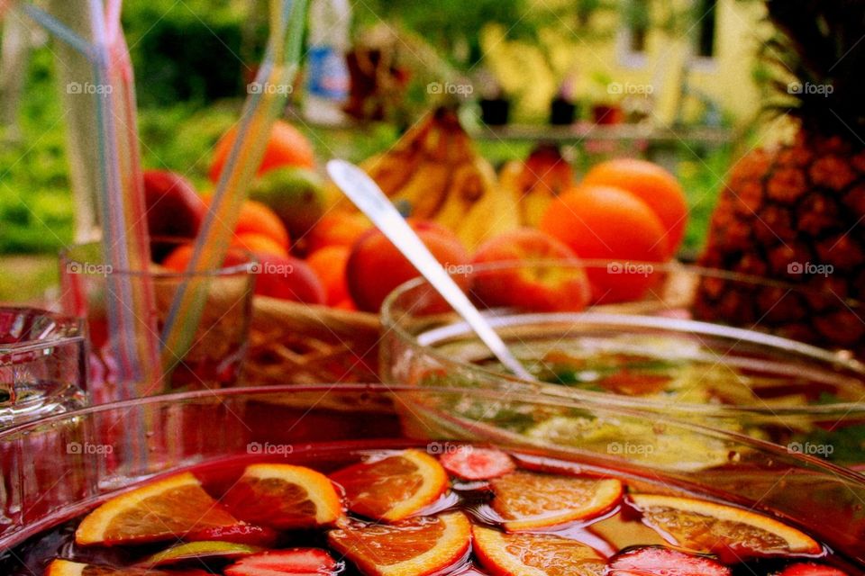 Bright fruits on the celebration table.