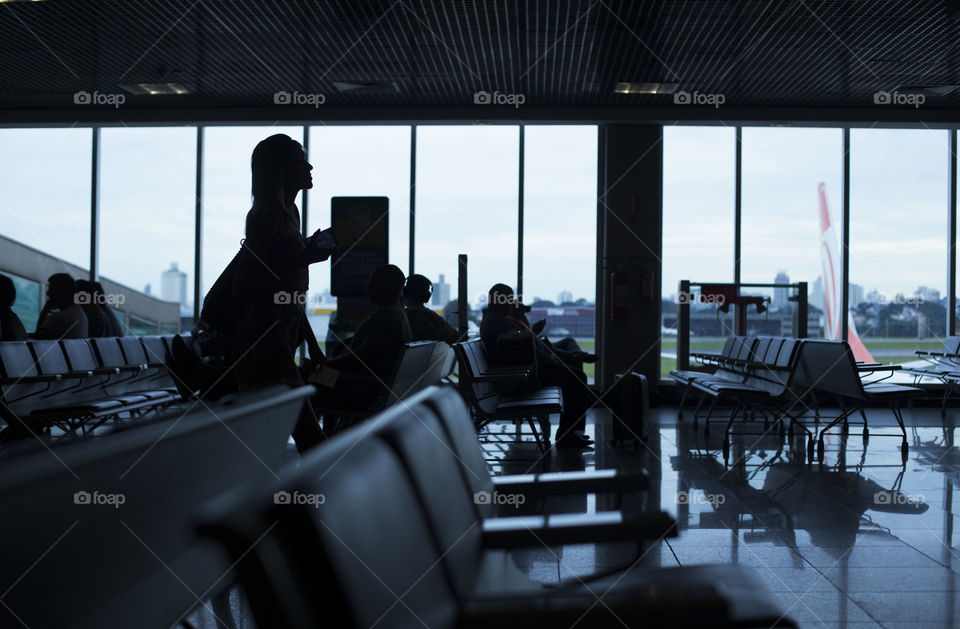 Silhouettes by the airport 