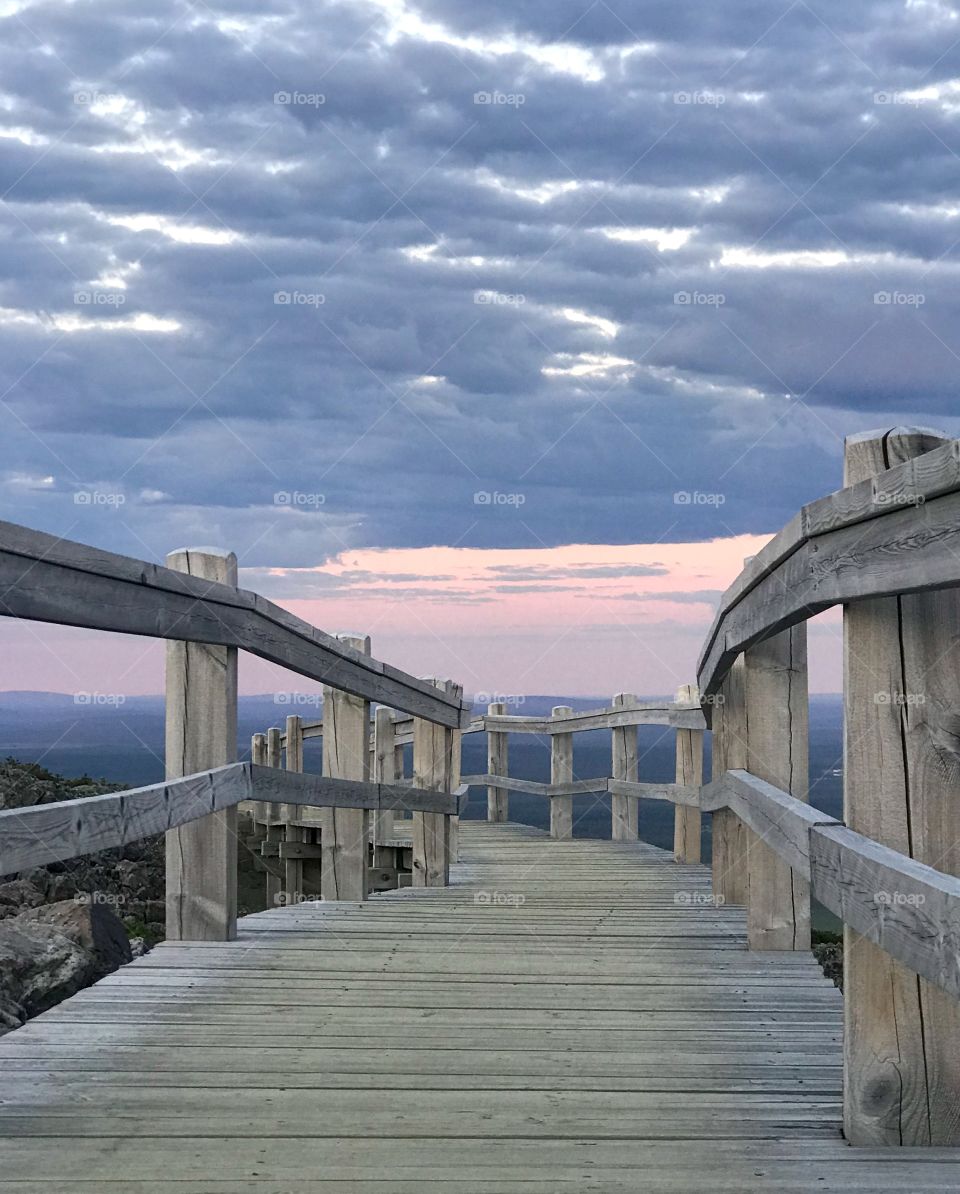 Walk in the Levi mountain at midnight in northern Finland