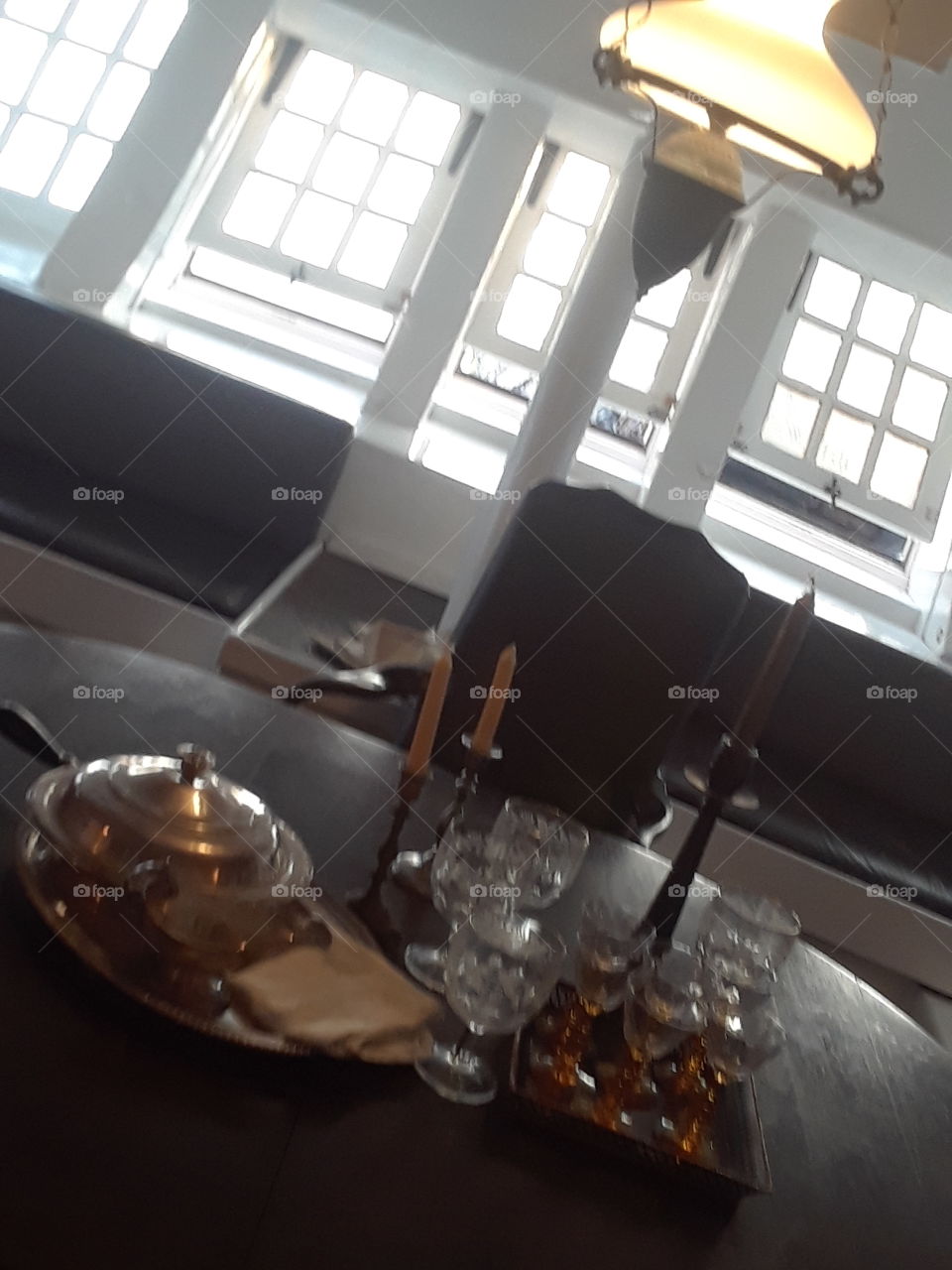 captain dining area on a schooner