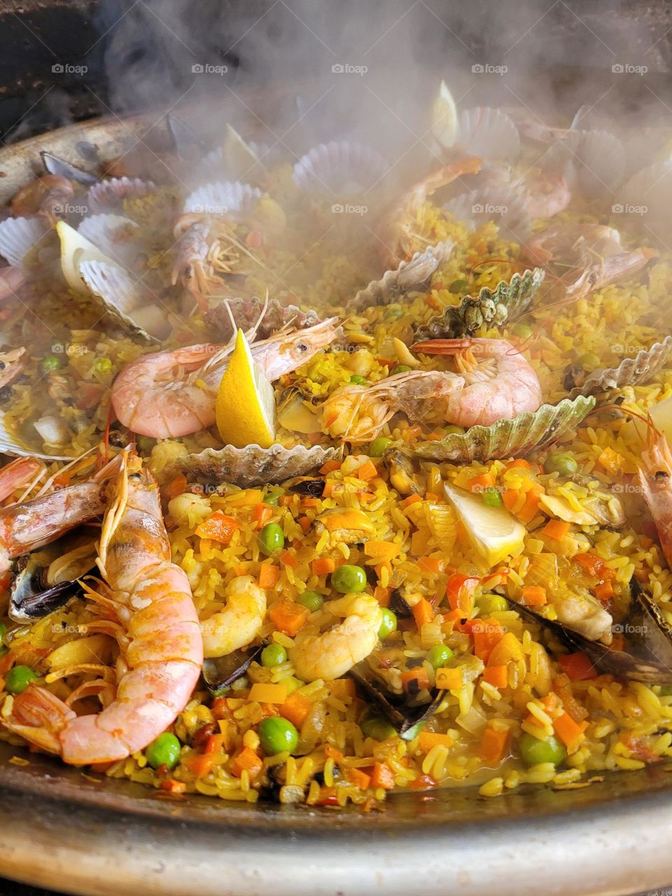 típica paella lista