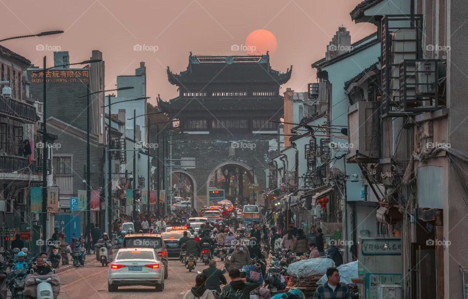 Huge crowds in China 