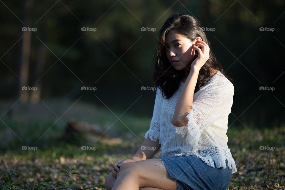 Cute girl in the park 