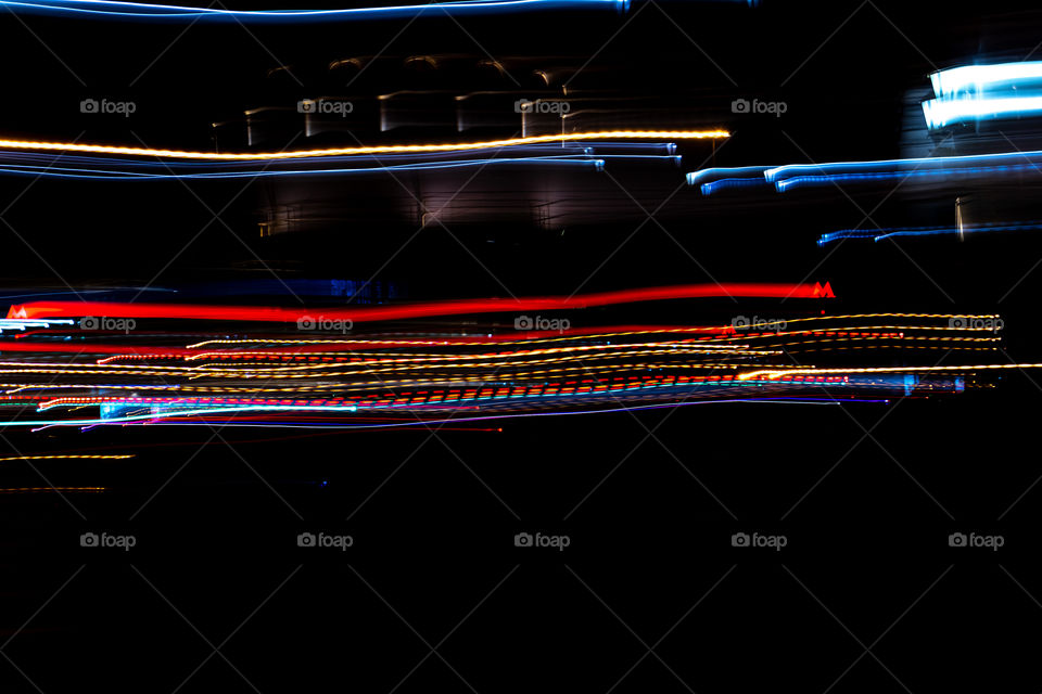 Night lights background, long exposure.