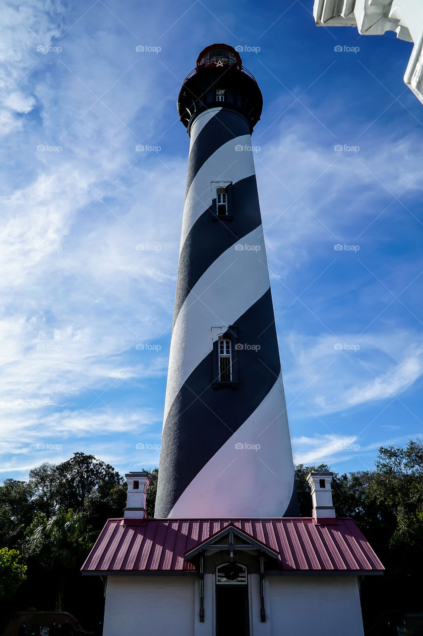 Lighthouse with Black and white stripes