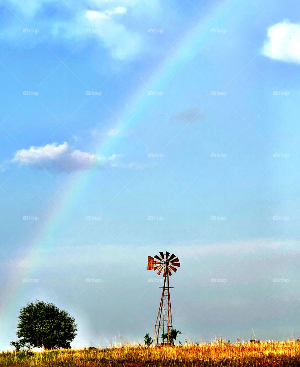 Windmill under the rainbow