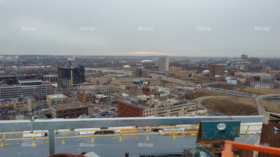 Northern view from the Stadium Mnpls.. This was taking during the construction of the new Vikings Stadium from on top of the truss. 